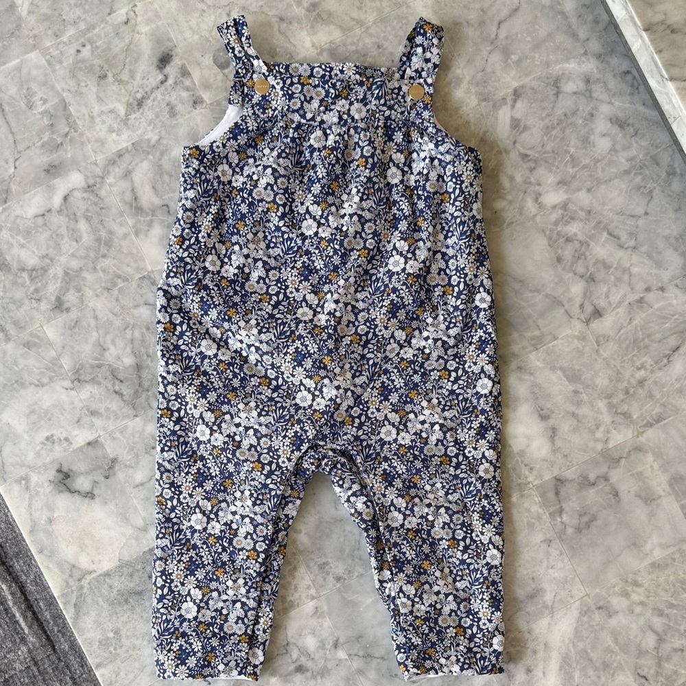 Jacadi Blue Floral Kids Overalls